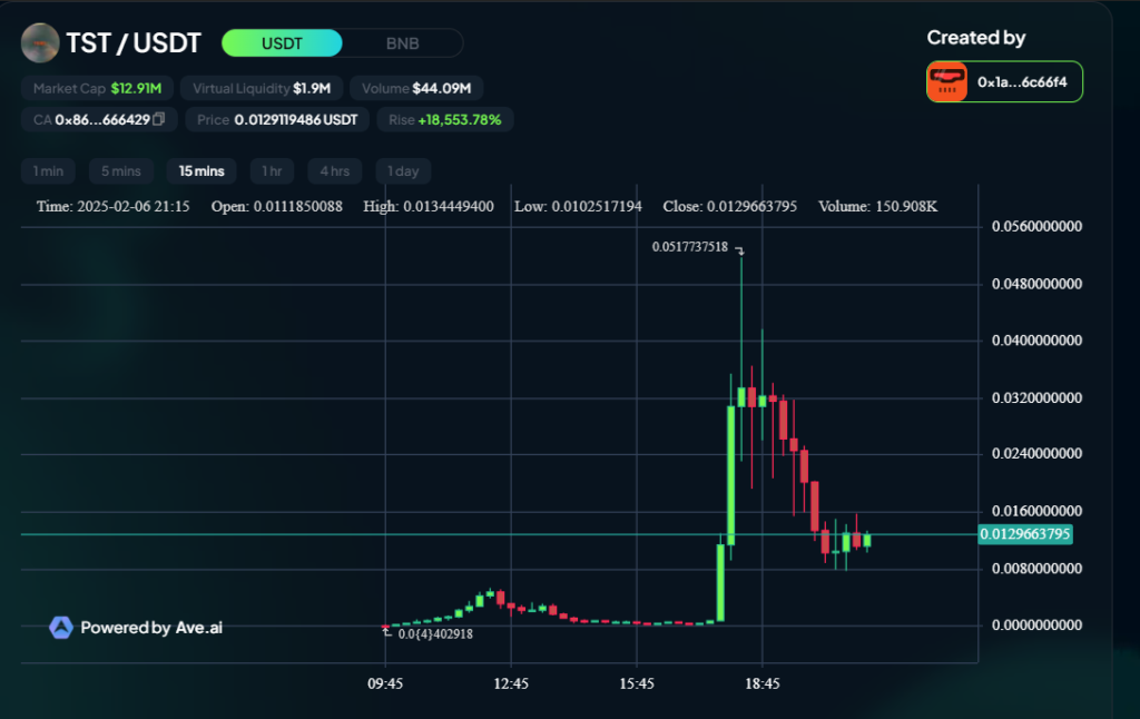 BNB Chain Test Memecoin Explodes to $52M After CZ Tweet – Here’s Why It Crashed Just as Fast!